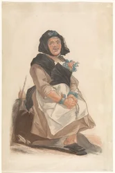 Man Dressed as a Woman with Rosary, Sitting (Basana) (Portraits of Facetious People to Entertain the Florentine Public)