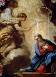 The Annunciation with Flowers (detail), 17th or early 18th century