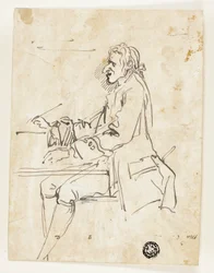 Caricature of Man Writing