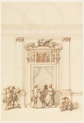 Design for the North Portal, Grand Gallery, Villa Albani, Rome, Italy