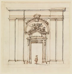Design for the Section of a Part of a Wall with a Doorcase