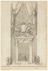 Doorway of San Salvatore in Lauro with Decoration for the Funeral of King Frederick August III of Poland, Rome, Italy