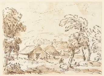 A Peasant’s Dwelling and a Castle in Mountainous Countryside, 1762-1786