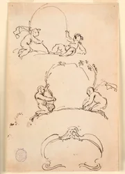 Three Sketches of Cartouches, before 1775