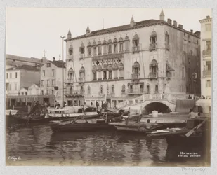 Hotel Royal Danieli in the Palazzo Dandolo and boats at the Riva degli Schiavoni in Venice