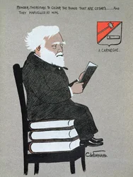 Caricature of Andrew Carnegie (1835-1919) illustration from 