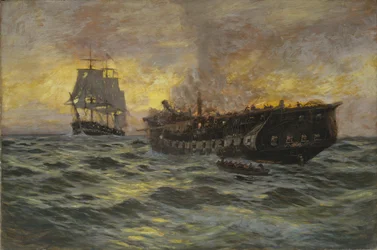 Engagement Between the U.S. Frigate Constitution and H.M.S. Java, 1897
