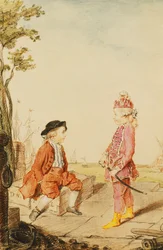 The Two Youthful de Neuville Brothers on a Quay