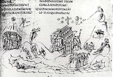 Various Scenes Illustrating One of the Psalms, from the Utrecht Psalter, Copy of Original from Reims Now in Utrecht University Library