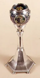 Plique-a-jour enamelled lamp, 1905-12