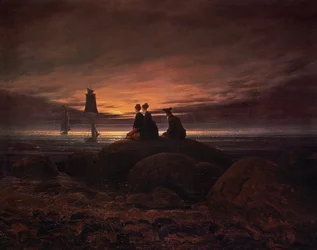 Moon Rising Over the Sea