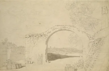 River Landscape with an Arch (unfinished)