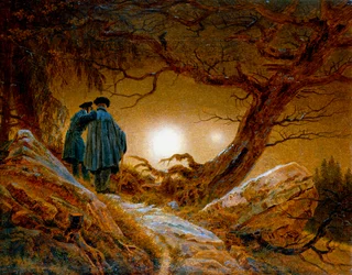 Two Men Contemplating the Moon