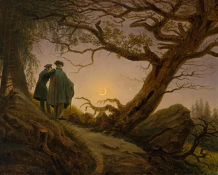 Two Men Contemplating the Moon