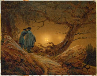Two Men Contemplating the Moon