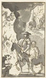 Don Quixote and Sancho Panza Riding Past a Blacksmith (Designs for the Fifth Part of Histoire de l