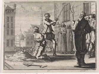 Beheading of a Boy under the Watchful Eye of Clergymen and the Devil