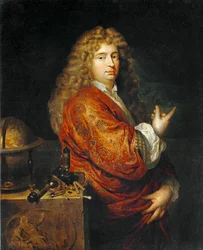 Nicolaes Hartsoeker, physicist, designing a ship in the storm. 1682