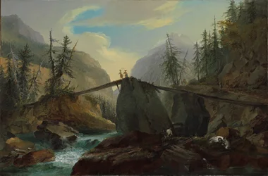 Wooden footbridge over the Lütschine near Gsteig, 1774