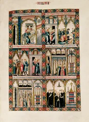 Miniatures Dedicated to Saint Mary and Her Miracles, from Las Cantigas de Santa María (Songs of Saint Mary), Fol. 156