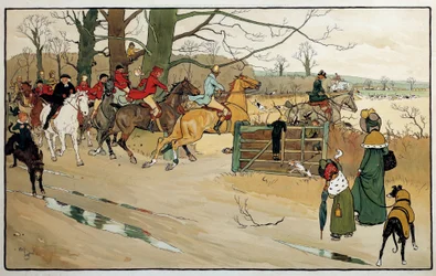 Engraving by Cecil Aldin, England. Private collection