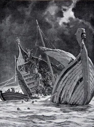 The Loss of the White Ship in 1120, Illustration from 