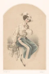 Young Woman Sitting on a Balustrade