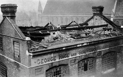 Damage done in the first bombing raid on London