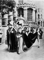 King George V and Queen Mary in the Robes of the Knights of the Garter, Windsor