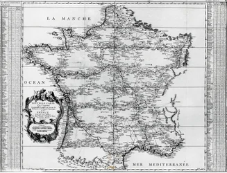 Map of France, by Giovanni Domenico Maraldi (1709-1788) and Cesar-Francois Cassini de Thury or Cassini III (1714-1784), France