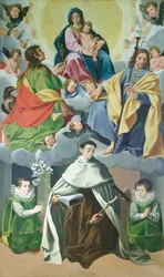 Virgin with Child and St. James, John the Major, Alberto degli Abati and Two Children of the Panici House, c.1595-1598