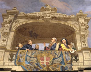 Macchiavelli, A. Gentili, Pier Capponi and Cavour (detail)