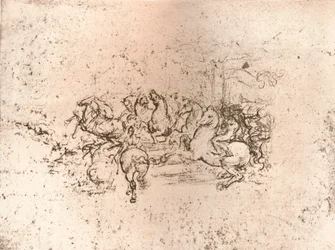 Copy of part of the cartoon of the Battle of Anghiari