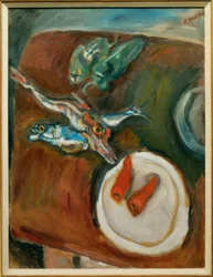 Still Life with Fish, Peppers, and Carrots