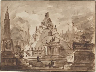 Architectural Fantasy with a Pyramidal Mausoleum, c.1747