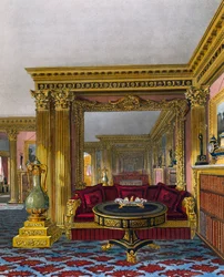 Golden drawing room, Engraving from The History of the Royal Residences