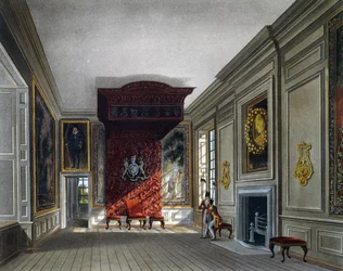 Meeting Room of King, Engraving by Thomas Sutherland, From The History of the Royal Residences