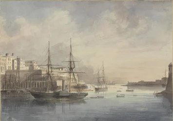 View at Malta, ca. 1849