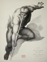Angel playing on the Trumpet, plate 1 from 