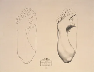 Bent Arm of a Woman, plate 22 from Cours de Dessin Volume I, Modeles dapres la bosse, c.1868