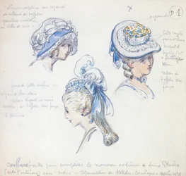Hairstyles and headgear, for role of Camille in performance of Don