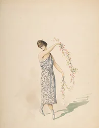 Costume Design for a Maiden Draped in White, n.d.