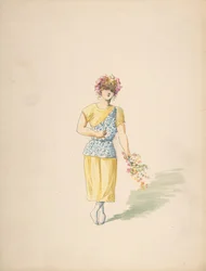 Costume for a Youth in Yellow and Blue