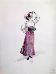Young woman costume (Nedda or Colombine?) for the opera 