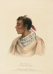 Me-Te-A, a Pottawatomie Chief, from History of the Indian Tribes of North America