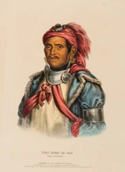 Tens-Kwau-Ta-Waw. The Prophet, from History of the Indian Tribes of North America