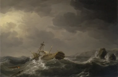 Ship Wrecked on a Rocky Coast