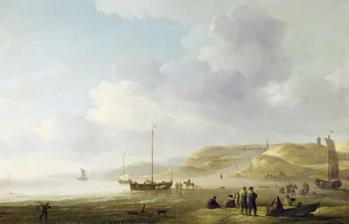The Coast Near Scheveningen with Fishing Pinks on the Shore
