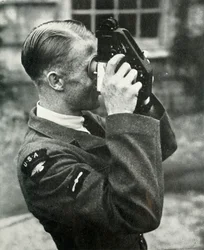 Airman learning navigation during the Second World War