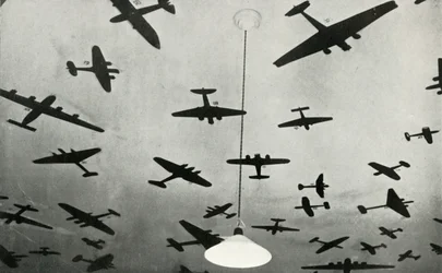 Silhouettes of Military Aircraft at an RAF Training School During the Second World War